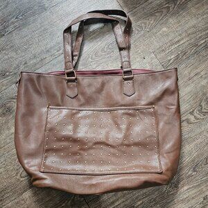 Faux leather tote bag